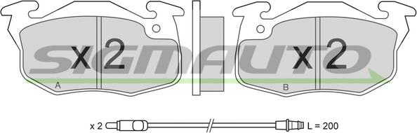 SIGMAUTO SPA269 - Brake Pad Set, disc brake autospares.lv