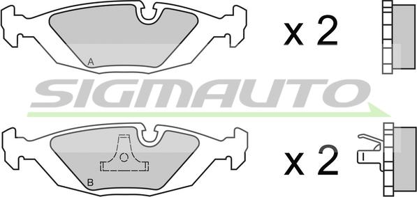 SIGMAUTO SPA236 - Brake Pad Set, disc brake autospares.lv