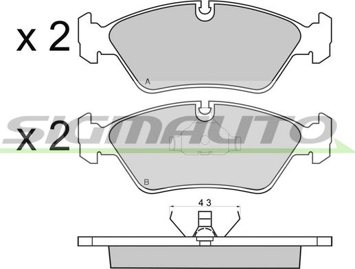 SIGMAUTO SPA231 - Brake Pad Set, disc brake autospares.lv