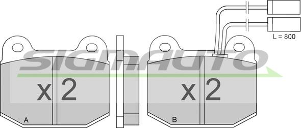 SIGMAUTO SPA274 - Brake Pad Set, disc brake autospares.lv