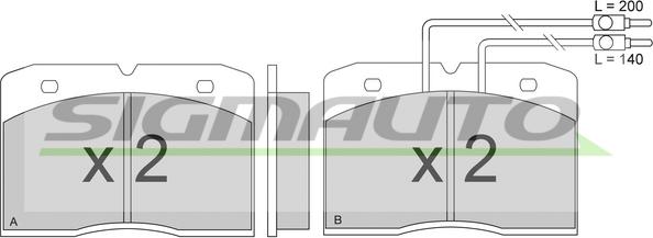 SIGMAUTO SPA275 - Brake Pad Set, disc brake autospares.lv