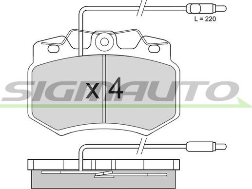 SIGMAUTO SPA276-1 - Brake Pad Set, disc brake autospares.lv