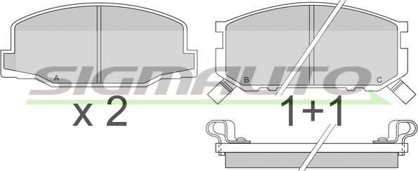 SIGMAUTO SPA272 - Brake Pad Set, disc brake autospares.lv