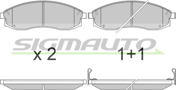 SIGMAUTO SPA743 - Brake Pad Set, disc brake autospares.lv