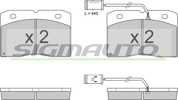 SIGMAUTO SPA768 - Brake Pad Set, disc brake autospares.lv