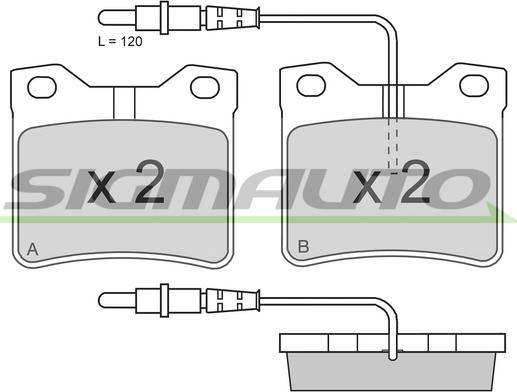 SIGMAUTO SPA705 - Brake Pad Set, disc brake autospares.lv