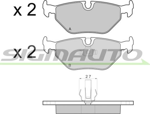 SIGMAUTO SPA710 - Brake Pad Set, disc brake autospares.lv