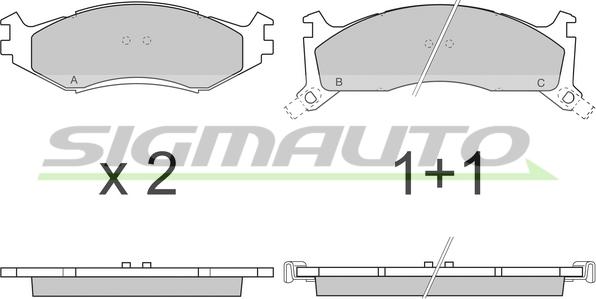 SIGMAUTO SPA739 - Brake Pad Set, disc brake autospares.lv