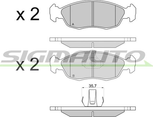 SIGMAUTO SPA729 - Brake Pad Set, disc brake autospares.lv