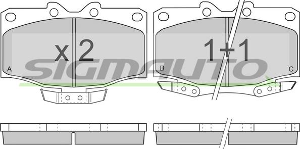 SIGMAUTO SPA725 - Brake Pad Set, disc brake autospares.lv
