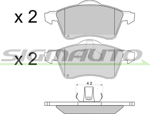 SIGMAUTO SPA723 - Brake Pad Set, disc brake autospares.lv