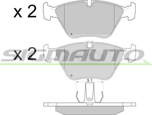 SIGMAUTO SPA773 - Brake Pad Set, disc brake autospares.lv