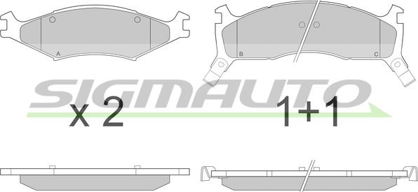 SIGMAUTO SPA772 - Brake Pad Set, disc brake autospares.lv