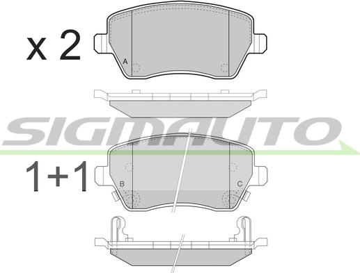 SIGMAUTO SPB495 - Brake Pad Set, disc brake autospares.lv