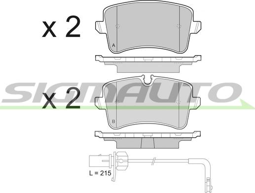 SIGMAUTO SPB493 - Brake Pad Set, disc brake autospares.lv