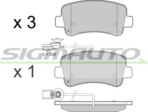 SIGMAUTO SPB441 - Brake Pad Set, disc brake autospares.lv