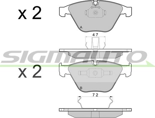 SIGMAUTO SPB454 - Brake Pad Set, disc brake autospares.lv