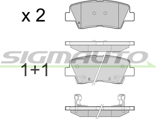 SIGMAUTO SPB456 - Brake Pad Set, disc brake autospares.lv