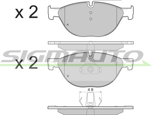 SIGMAUTO SPB451 - Brake Pad Set, disc brake autospares.lv