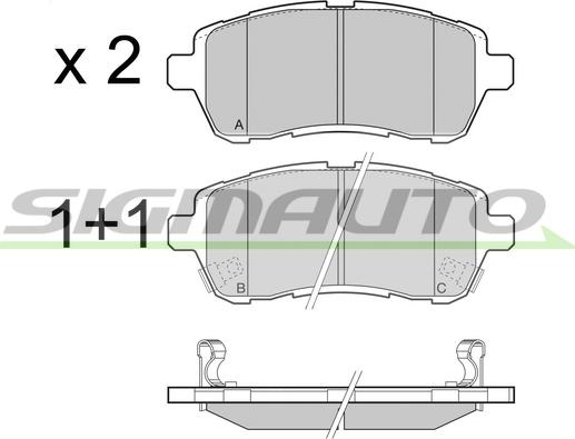 SIGMAUTO SPB466 - Brake Pad Set, disc brake autospares.lv