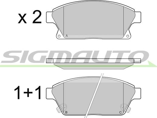 SIGMAUTO SPB405 - Brake Pad Set, disc brake autospares.lv