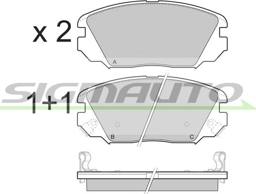 SIGMAUTO SPB401 - Brake Pad Set, disc brake autospares.lv