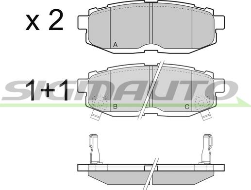 SIGMAUTO SPB408 - Brake Pad Set, disc brake autospares.lv