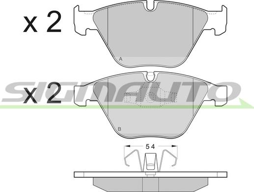 SIGMAUTO SPB403 - Brake Pad Set, disc brake autospares.lv