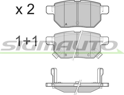 SIGMAUTO SPB485 - Brake Pad Set, disc brake autospares.lv