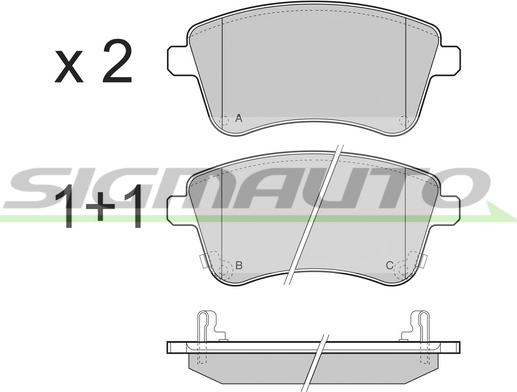 SIGMAUTO SPB486 - Brake Pad Set, disc brake autospares.lv