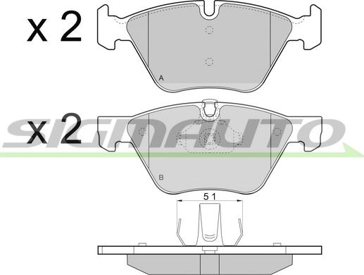 SIGMAUTO SPB488 - Brake Pad Set, disc brake autospares.lv