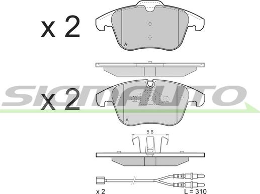 SIGMAUTO SPB487 - Brake Pad Set, disc brake autospares.lv