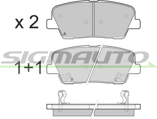 SIGMAUTO SPB435 - Brake Pad Set, disc brake autospares.lv