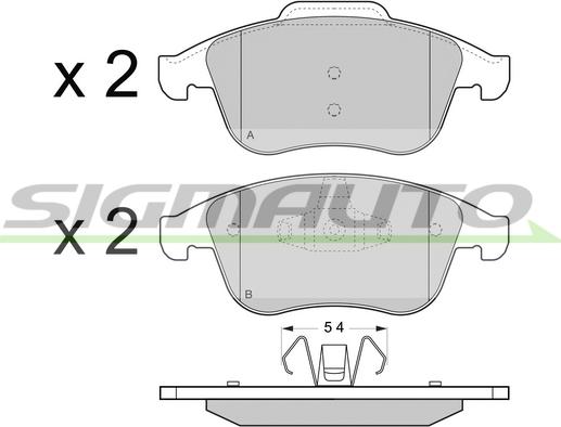 SIGMAUTO SPB430 - Brake Pad Set, disc brake autospares.lv