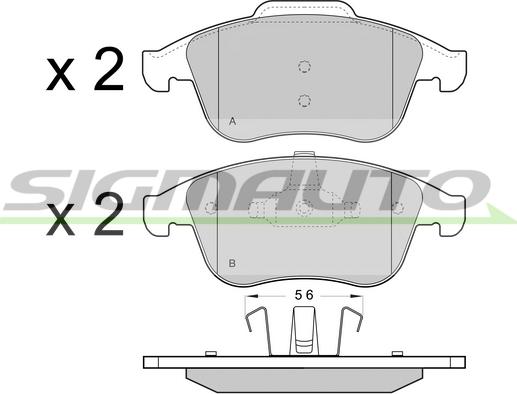 SIGMAUTO SPB431 - Brake Pad Set, disc brake autospares.lv