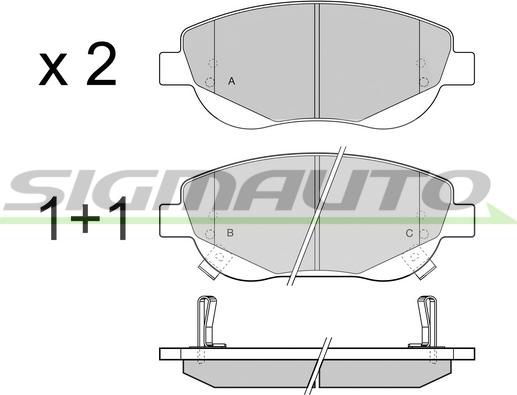 SIGMAUTO SPB421 - Brake Pad Set, disc brake autospares.lv