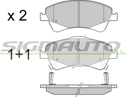 SIGMAUTO SPB422 - Brake Pad Set, disc brake autospares.lv