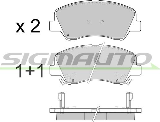 SIGMAUTO SPB470 - Brake Pad Set, disc brake autospares.lv
