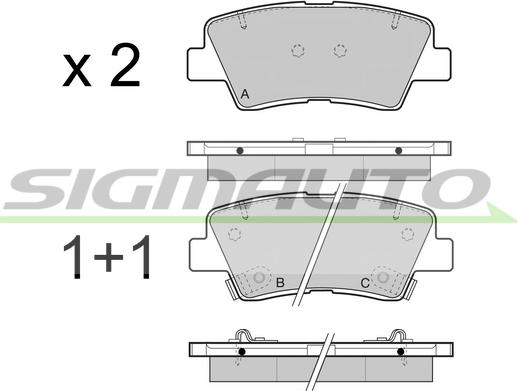 SIGMAUTO SPB471 - Brake Pad Set, disc brake autospares.lv