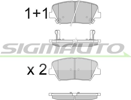 SIGMAUTO SPB596 - Brake Pad Set, disc brake autospares.lv