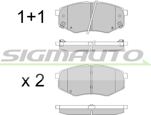 SIGMAUTO SPB547 - Brake Pad Set, disc brake autospares.lv