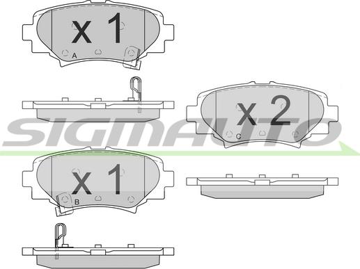 SIGMAUTO SPB557 - Brake Pad Set, disc brake autospares.lv