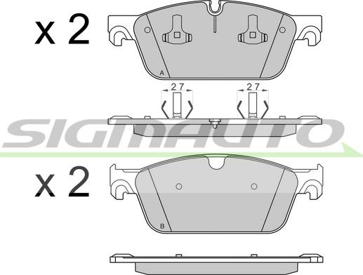 SIGMAUTO SPB565 - Brake Pad Set, disc brake autospares.lv