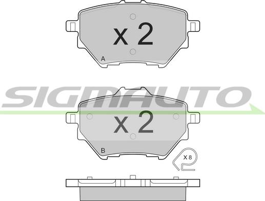 SIGMAUTO SPB561 - Brake Pad Set, disc brake autospares.lv