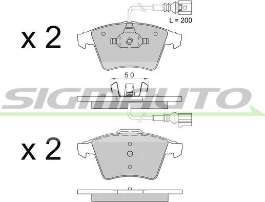 SIGMAUTO SPB508 - Brake Pad Set, disc brake autospares.lv