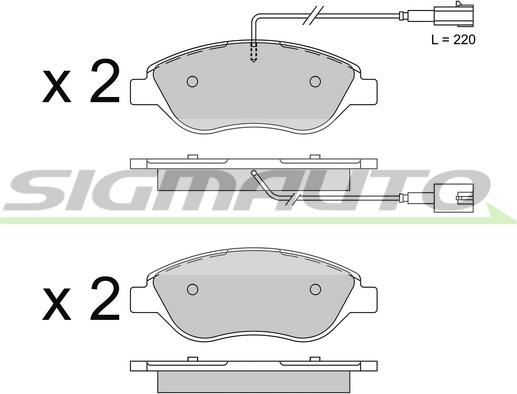 SIGMAUTO SPB507 - Brake Pad Set, disc brake autospares.lv