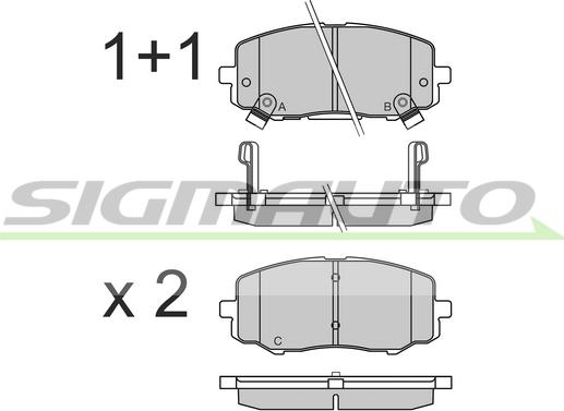 SIGMAUTO SPB583 - Brake Pad Set, disc brake autospares.lv
