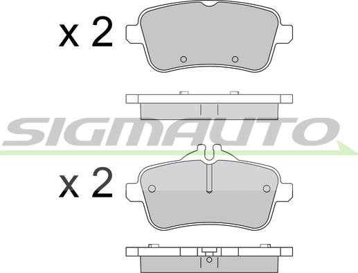 SIGMAUTO SPB539 - Brake Pad Set, disc brake autospares.lv