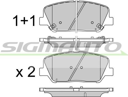 SIGMAUTO SPB530 - Brake Pad Set, disc brake autospares.lv