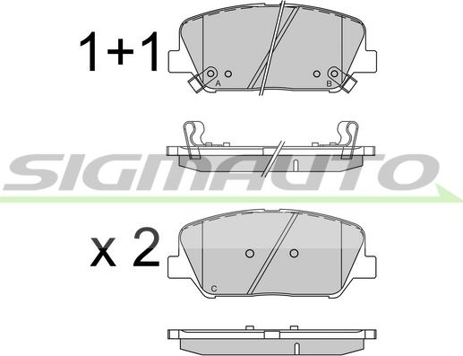 SIGMAUTO SPB531 - Brake Pad Set, disc brake autospares.lv